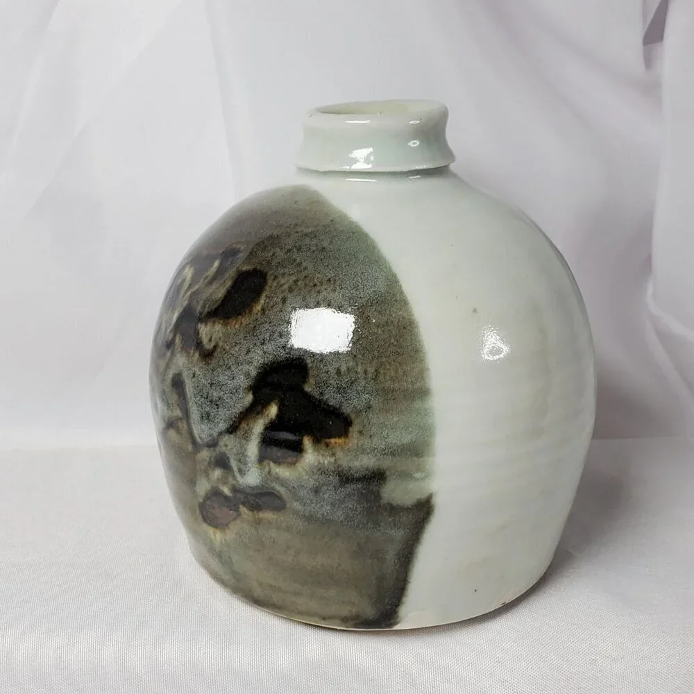 Vintage Handcrafted Bud Vase With Abstract Design Studio Art Artisan Made 5.25